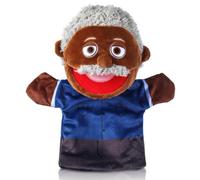 Family Hand Puppets for Kids, Black Plush Hand Puppet Set (Grandpa)