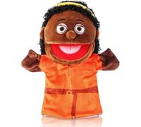 Family Hand Puppets for Kids, Black Plush Hand Puppet Set (Mom)