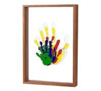 Family-Handprint-Kit - Cadre Transparent Créatif, Boîte À Souvenirs En Bois Massif, Ensemble D'affichage En Panneau Acrylique Transparent, Cadeau Personnalisé Pour Fête Prénatale Pour Nouvelle Maman |