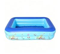 Family Inflatable Pool, Oversized Rectangular Pool, Thickened Blowup Design, Marine Animal Print, Backyard Garden Lawn Indoor Outdoor Summer Water Party Kids Adults Cooling Relaxation Use
