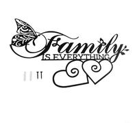 Family Is Everything Décoration murale en métal pour la maison, décoration murale en fer pour chambre à coucher, cuisine, salon avec trous pré-percés, moderne et à suspendre au mur