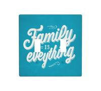 Family is Everything On Turquoise Double Gang Interrupteur Plaque Murale Décor Taille Standard - 11,4 x 11,4 cm