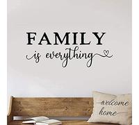 Family is Everything Sticker mural - Sticker mural en vinyle détachable, convient pour la famille, le salon et autres endroits, Décoration murale en vinyle pour la maison - Noir 34 x 80 cm