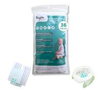 Family Nation, 36 Sacs Pot de Voyage pour Enfants, Sacs Jetables Universels et Super Absorbants, Convient Aussi à Potette Plus, Anti-Odeur et 100% Biodégradables, 45,2x29,5 cm