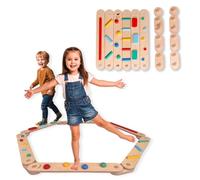 Family Nation, Parcours Motricité Sensoriel d'Équilibre Montessori, Ensemble de 14 Pièces Modulaires en Bois, Aide au Développement Psychomoteur, Jeu pour Enfants à Partir de 2 Ans