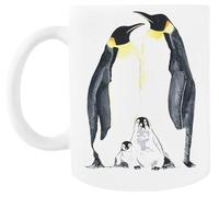 Family Of Four-Mom,Dad And Babies Penguin Tasse À Café Blanche Tasse À Thé En Céramique