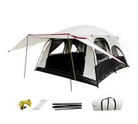 Family Outdoor Camping Tent Large Bell Tents with Awning Canopy, Big Family Tent for Outdoor, Picnic, Camping, Family, Friends Gathering, 2-Rooms and 1-Bathroom Vision
