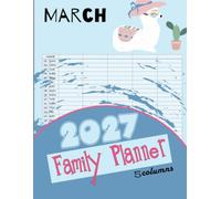 Family Planner 2027- 5 Columns: Keep Your Whole Family on Track in 2027 - 12-Month Organizer with 5-Column Layout for Busy Households. Llama Lovers