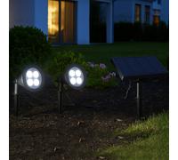Generique Spot solaire double FAMILY SPIKY – panneau déporté, piquer/fixer, LED blanc dimmable H38cm