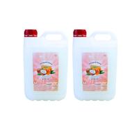 Familycom Lot de 2 détergents liquides pour machine à laver professionnelle Marseille, couleurs traditionnelles, 5 litres (2 unités de 5 L) 10 litres (coco-pêche)