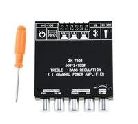 FamilyMall Amplificateur Caisson Basses Bluetooth Hifi Stéréo 2.1 avec Régulation de Contrôle des Aigus et Basses 2x 50W+100W DC 12V-24V Aamplificateur de Puissance AUX Haut-Parleurs de Cinéma Maison