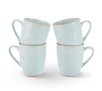 famiware Jupiter Lot de 4 tasses à café de 414 ml, passent au micro-ondes et au lave-vaisselle, tasses à café avec poignée pour café, thé, cacao, lait, bleu clair