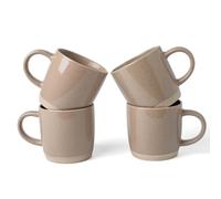 famiware Lot de 4 tasses à café pour 4 personnes, tasse à boire avec poignée pour café, thé, cacao, lait, Milkyway, marron cannelle