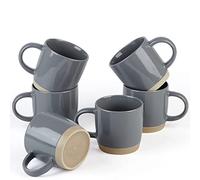 famiware Milkyway Lot de 6 tasses à café de 355 ml avec poignée pour café, thé, cacao, lait, gris foncé