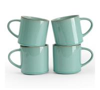 famiware Nature Lot de 4 tasses à café avec poignée pour café, thé, cacao et lait, passent au micro-ondes et au lave-vaisselle, 414 ml, vert