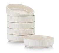 famiware Star Lot de 6 bols à sauce soja individuels en céramique de 118 ml - Petits bols de service pour plats d'accompagnement, dessert, crème glacée, sushi - Blanc mat
