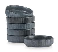 famiware Star Lot de 6 bols individuels en céramique pour sauce soja 118 ml - Petit bol de service pour plats d'accompagnement, dessert, crème glacée, sushi - Anthracite foncé mat