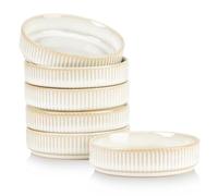 famiware Star Lot de 6 bols individuels en céramique pour sauce soja 118 ml - Petits bols de service pour plats d'accompagnement, dessert, crème glacée, condiments - Cappuccino blanc