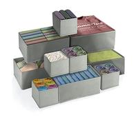 FAMKEEP 10 Pcs Boite Organisateur Tiroir，Boite Rangement Vetement Tissu Non-Tissé, Organiseurs de tiroir Pliable et Respirant,Ouvertes de Organisateur Armoire Vetement pour Sous-Vêtements Chaussettes