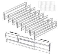 FAMKEEP 8 PCS Separateur Tiroirs Reglable,Extensibles de 27.5 à 52 cm, Organisateur de Tiroir Réglables pour Ustensiles,Cuisine,Vanité, Salle de Bain, Maquillage