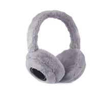 FAMKIT Cache-oreilles Bluetooth musicaux, pliable, en peluche moelleuse, chauffe-oreilles, avec fonction Bluetooth, casque sans fil, pour temps froid, gris, M