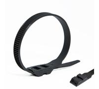 FamlTol Collier de Serrage Plastique 260 mm x 9 mm, 100 pièces Serflex Noir, Serre Cable en Nylon résistants aux UV et à la traction jusqu'à 70 kg, Attache Cable Pour Cables Management