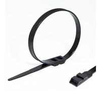 FamlTol Collier de Serrage Plastique 360 mm x 9 mm, 100 pièces Serflex Noir, Serre Cable en Nylon résistants aux UV et à la traction jusqu'à 70 kg, Attache Cable Pour Cables Management