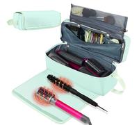FAMOPLAY Sac de voyage pour outils de coiffure avec tapis résistant à la chaleur, étui de rangement pour sèche-cheveux, fer à lisser, fer à friser, accessoires de soins capillaires essentiels de