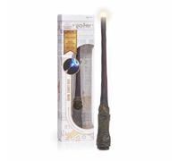 Famosa Harry Potter, Baguette Magique Rhum 18 cm avec Pointe Lumineuse, Active Le Bouton du Manche pour Lancer des Sorts, idéale pour Les Duels, Compatible avec App Light Painting Jour et Nuit