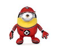 Famosa Softies 760024512 Peluche New Minions, avec Costume de la GRU Crew du Film méchant Me 4, Jouet avec Tissu Brillant, Rembourrage Doux, pour Enfants de 0 Ans +