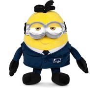 Famosa Softies 760024513 Peluche De 27 Cm New Minions Costume Du Film Dépicable Me 4,Jouet Minion Avec Tissu Brillant Et Rembourrage Doux,Pour Enfants De 0 Ans +