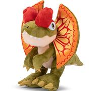 Famosa Softies Jurassic World 760021456 Peluche Dilophosaurus de 25 cm avec Socle, poupée Douce et Douce, Rembourrage écologique, pour Fans du Film Jurassic Park et Enfants à partir de 0 Ans