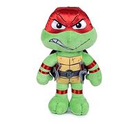 Famosa Softies Raphael 760022776 Peluche Raphael Tortues Ninja Personnage du film Chaos mutant, mesure 30 cm, avec masque rouge et détails à offrir aux garçons et aux filles de tout âge