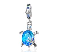 Famuan Tortue aigue-marine Charms pour les Femmes Pendentif en Argent Sterling pour Bracelets, Fête des Mères Saint-Valentin Anniversaire Noël Bijoux Cadeaux pour Maman Fille Amis