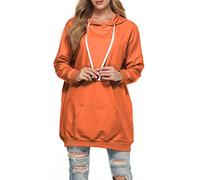 Famulily Cozy Oversized Sweatshirts for Women Comfy Hoodies Pullover Sweater Orange X-Large
