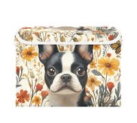 famyily Boston Terrier Boîtes de rangement pliables pour étagères Blanc