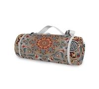 famyily Couverture ronde d'extérieur - Convient à 2 adultes, accessoires d'été - Grande couverture de pique-nique double couche - Anti-sable - Tapis doux de 147,3 cm (motif floral bohème à volus)