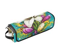 famyily Étui de voyage 2 en 1 pour fer à friser avec tapis en fer à repasser, organiseur portable pour fers plats, lisseurs, fers à friser, lys de Pâques, Happy Easter