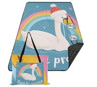 famyily Grande couverture de pique-nique portable pour la plage, 203,2 x 300,5 cm pour les personnes en plein air, articles de pique-nique, Trust The Process Swan