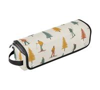 famyily Hot Hair Tools Sac de voyage avec tapis résistant à la chaleur, étui de transport portable pour fer à friser, fer à lisser, sèche-cheveux plat, patinage d'hiver