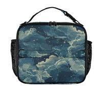 famyily Moon is Hidden in Clouds Surrounded by Stars. Sac à déjeuner léger et réutilisable avec bandoulière amovible pour l'école et les voyages