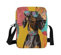 famyily Petit sac à bandoulière pour femme, sac à bandoulière pour adolescentes, sangle réglable pour l'école, l'école - Teckel des années 80