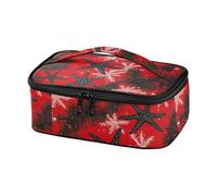 famyily Petit sac à déjeuner réutilisable avec doublure douce et motif étoiles de mer et sapins rouges et inscription Merry Christmas