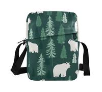 famyily Sac à bandoulière mignon sac à bandoulière bandoulière réglable pour voyage voyage simple ours blanc safari