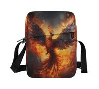 famyily Sac à bandoulière pour femme, sac à bandoulière décontracté avec sangle réglable pour voyage, Phoenix rouge feu