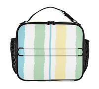 famyily Sac à déjeuner étanche à rayures géométriques colorées pour fille - Garde les aliments au chaud - Sac isotherme pour l'école et le collège