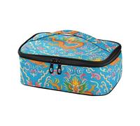 famyily Sac à déjeuner isotherme pour femme Motif dragon de culture chinoise Bleu