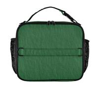famyily Sac à déjeuner pour femme en texture de lin vert, étanche, portable, extensible, avec bandoulière amovible, boîte à déjeuner glacière pour l'école et le collège