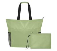 famyily Sac de sport portable vert pistache avec fermeture éclair et poches en maille, 2 sacs de nuit pour jouets, serviettes, voyage, croisière