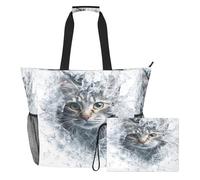 famyily Sac de voyage 3D résistant au sable pour femme avec fermeture éclair et poches en maille, 2 sacs de w nd pour piscine, croisière, plage, vacances